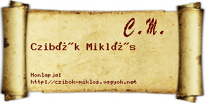 Czibók Miklós névjegykártya